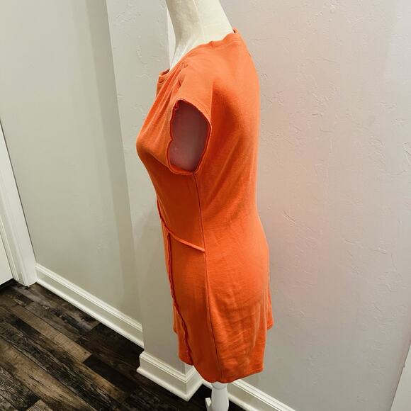 Circus NY Women’s Dress Size Large Frayed Short Sleeve Orange (A0130) - Picture 3 of 6